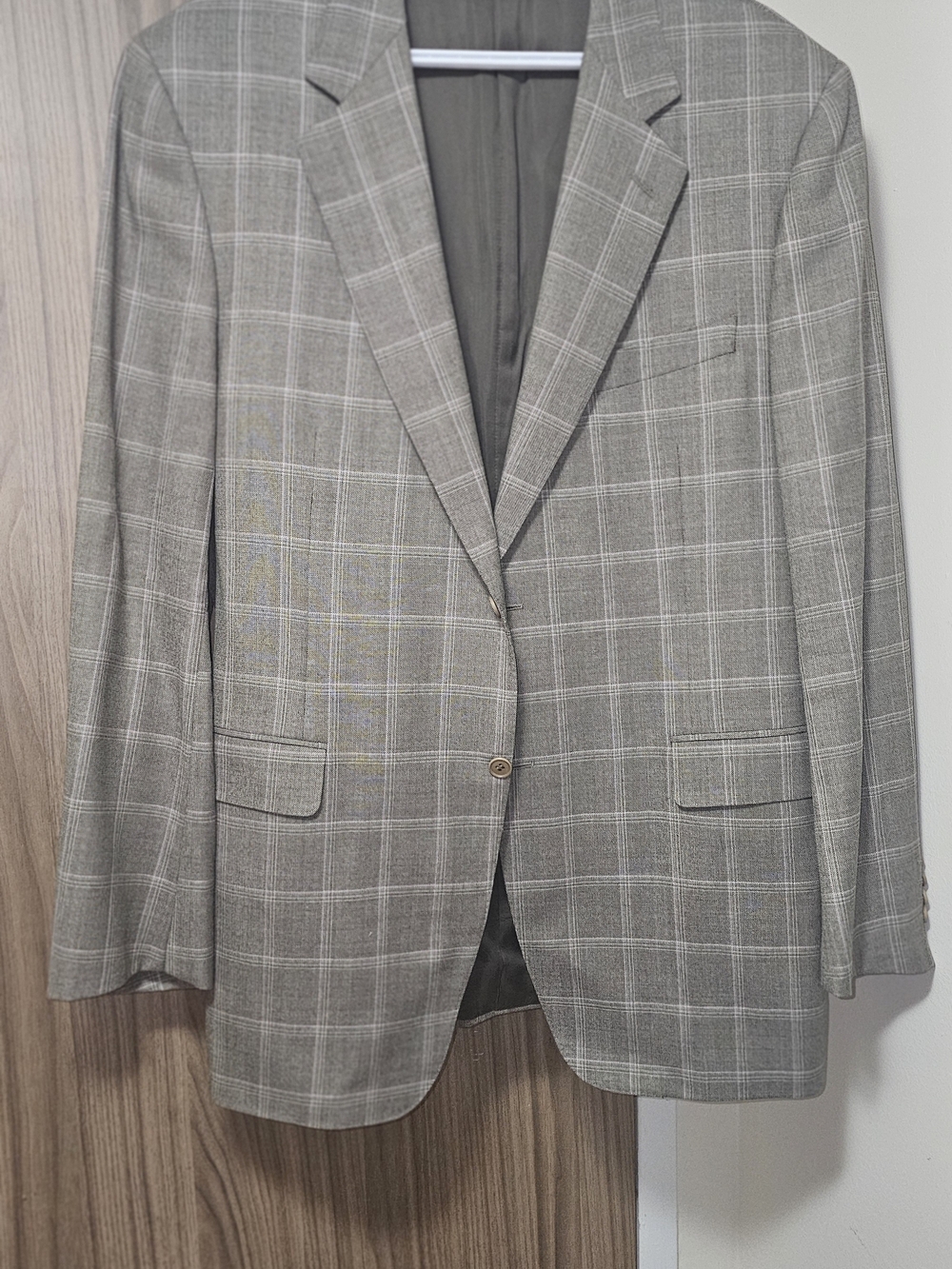 Canali Grey Windowpane Plaid Sport Coat